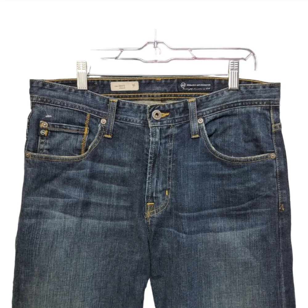 Adriano Goldschmied Hero Straight Relaxed Fit Dark Wash Blue Jeans Mens Size 32 - Picture 5 of 11
